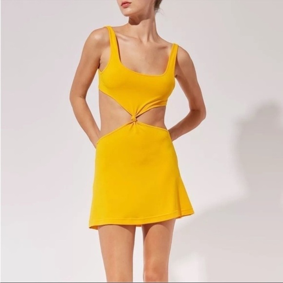 The Bailey Mini Dress in Butterscotch
SOLID & STRIPED Yellow Cut-Out Mini Dress - Picture 1 of 2
